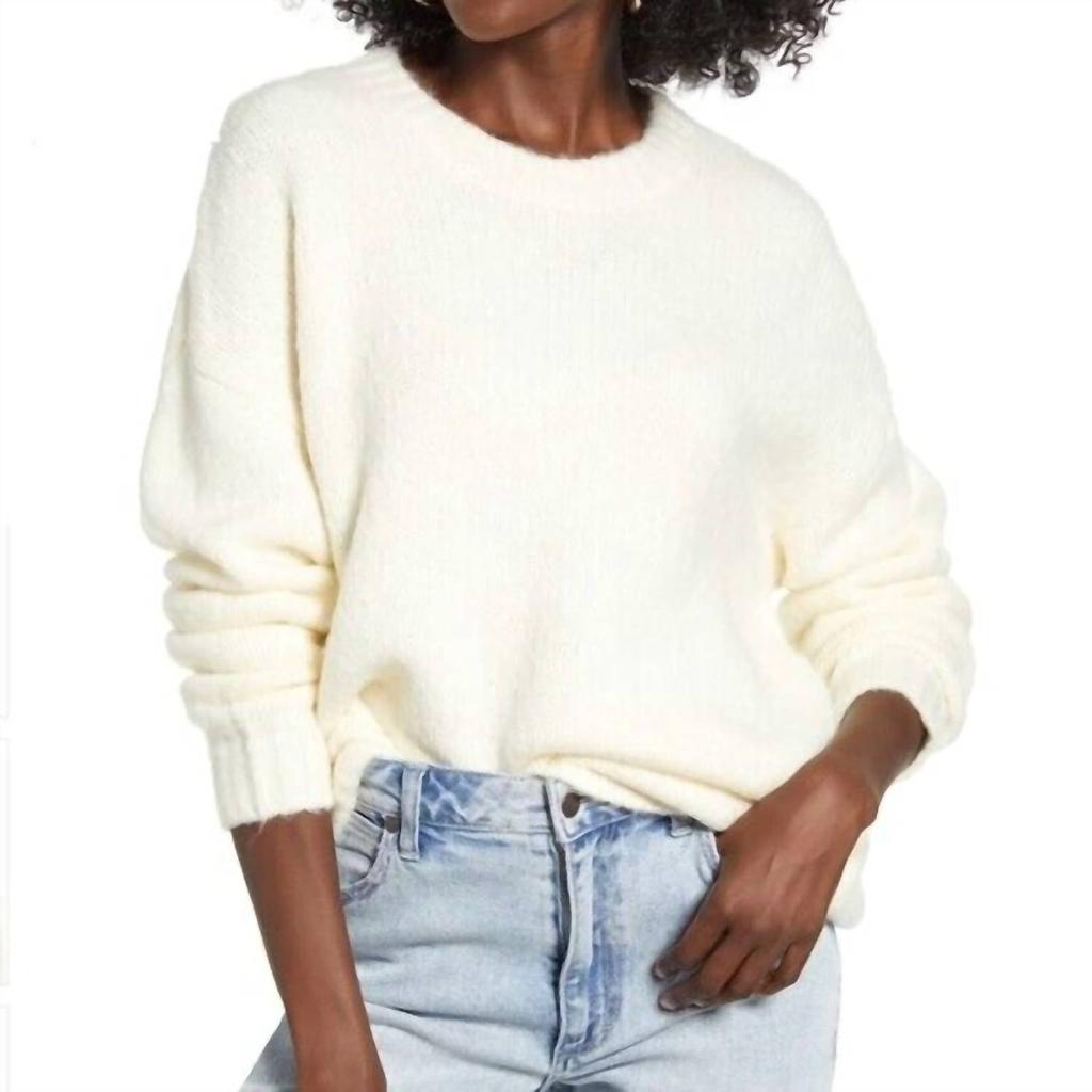 Cotton Emporium Cotton Emporium - Women's Ribbed Trim Crew Neck Sweater