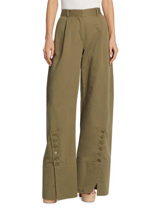 Altuzarra Hency Wide-Leg Button-Cuff Pants 1