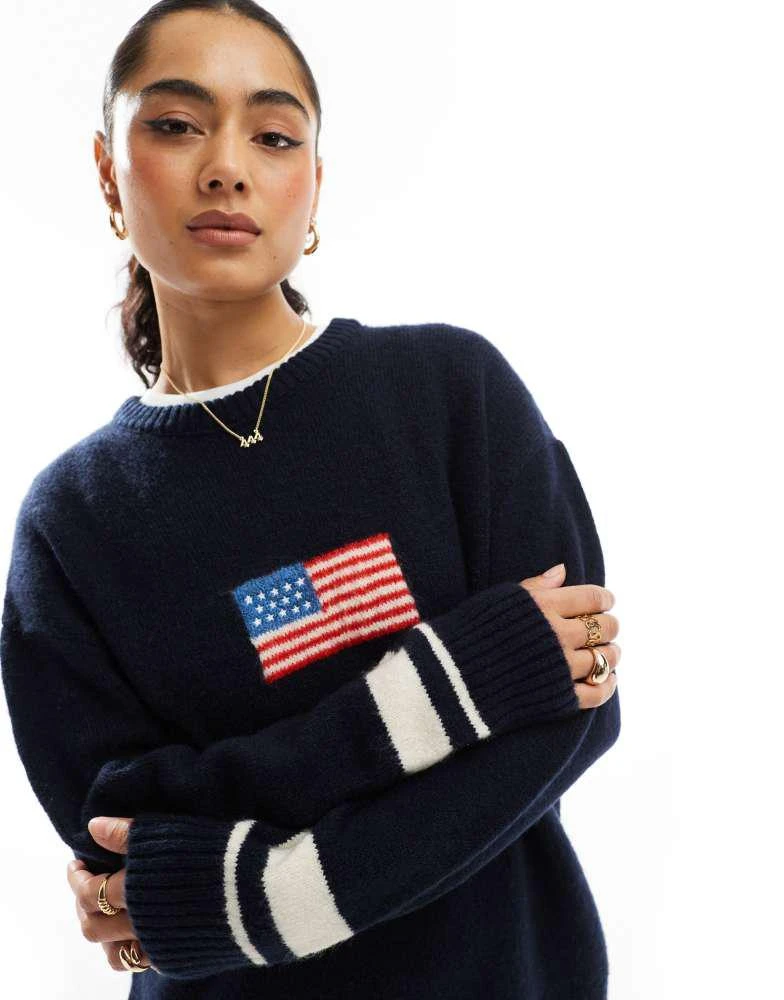 Stradivarius Stradivarius USA jumper in navy 1