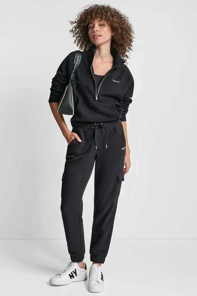 DKNY LOGO-EMBELLISHED HALF-ZIP SWEATSHIRT 7