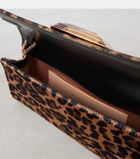 Gianvito Rossi Jaipur Mini leopard-print velvet clutch 3
