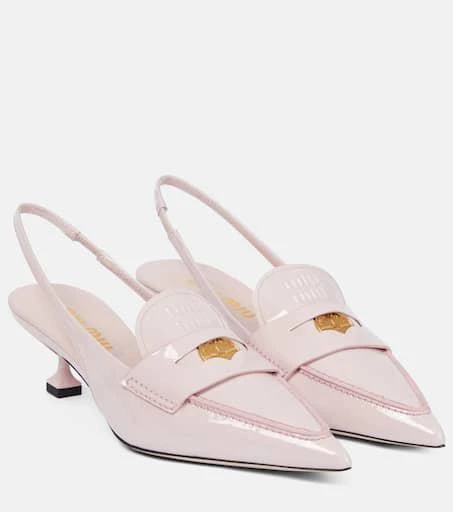 Miu Miu Slingback patent leather penny loafers 1