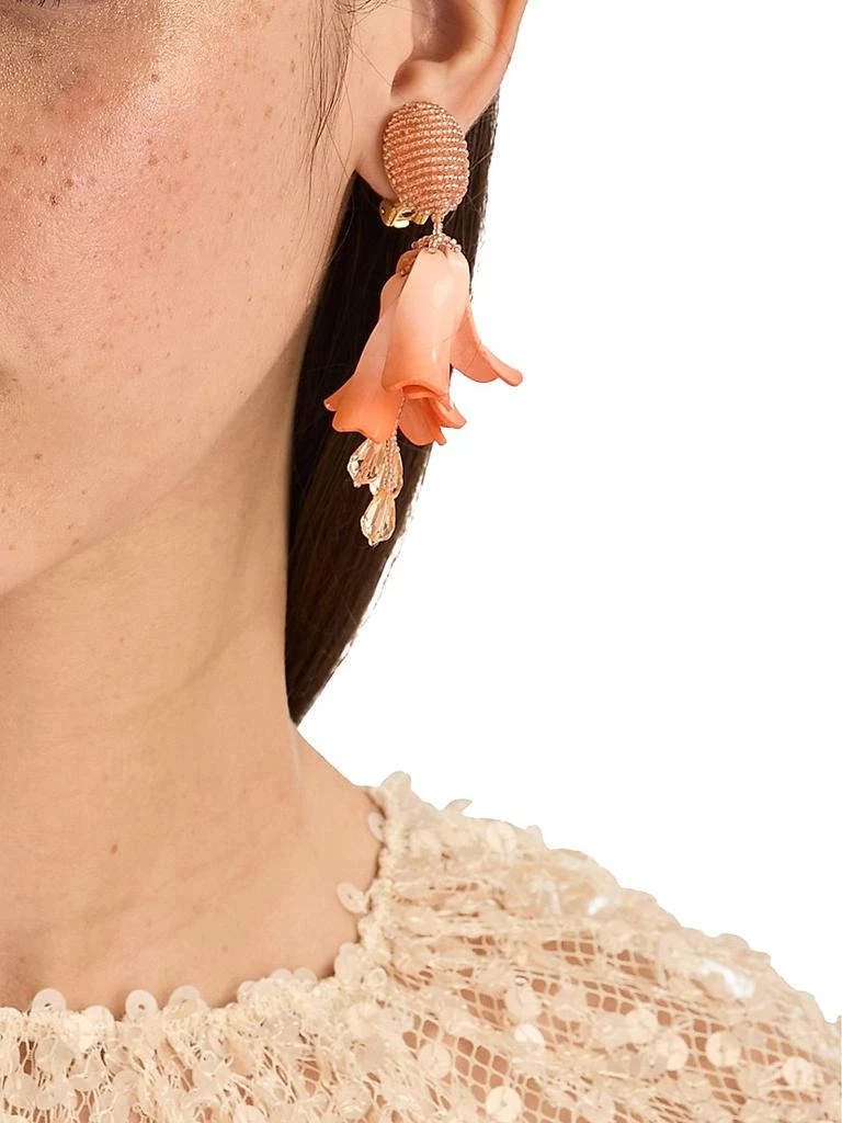 Oscar de la Renta 24K-Gold-Plated 
Mixed-Media Petal Drop Earrings 2