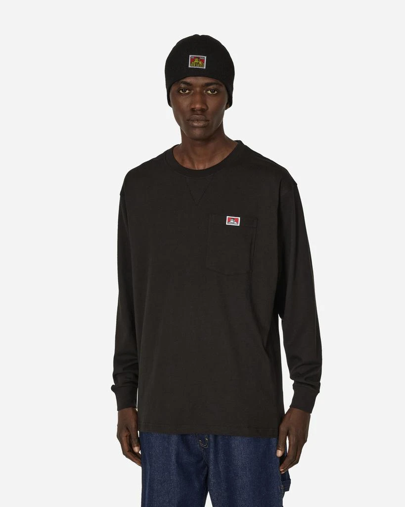 BEN DAVIS Heavy Duty Classic Label Pocket Longsleeve T-Shirt Black 1