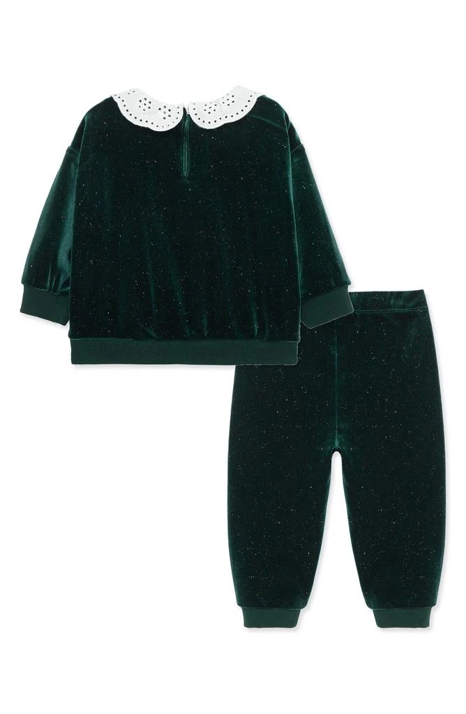 Little Me Sparkle Velour Top & Joggers Set 2