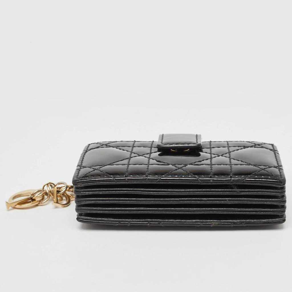Dior Dior Black Cannage Patent Leather Lady Dior 5 Gusset Card Holder 8