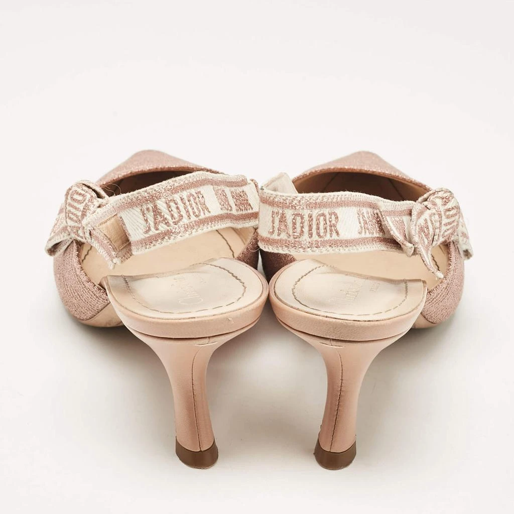 Dior Dior Pink Embroidered Canvas J'Adior Slingback Pumps Size 39 5