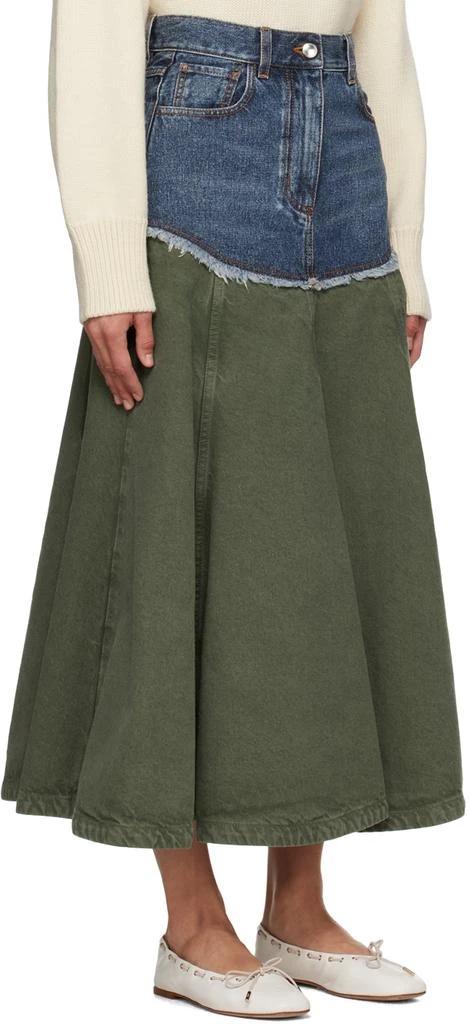 Chloé Blue & Green Flared Maxi Skirt 2