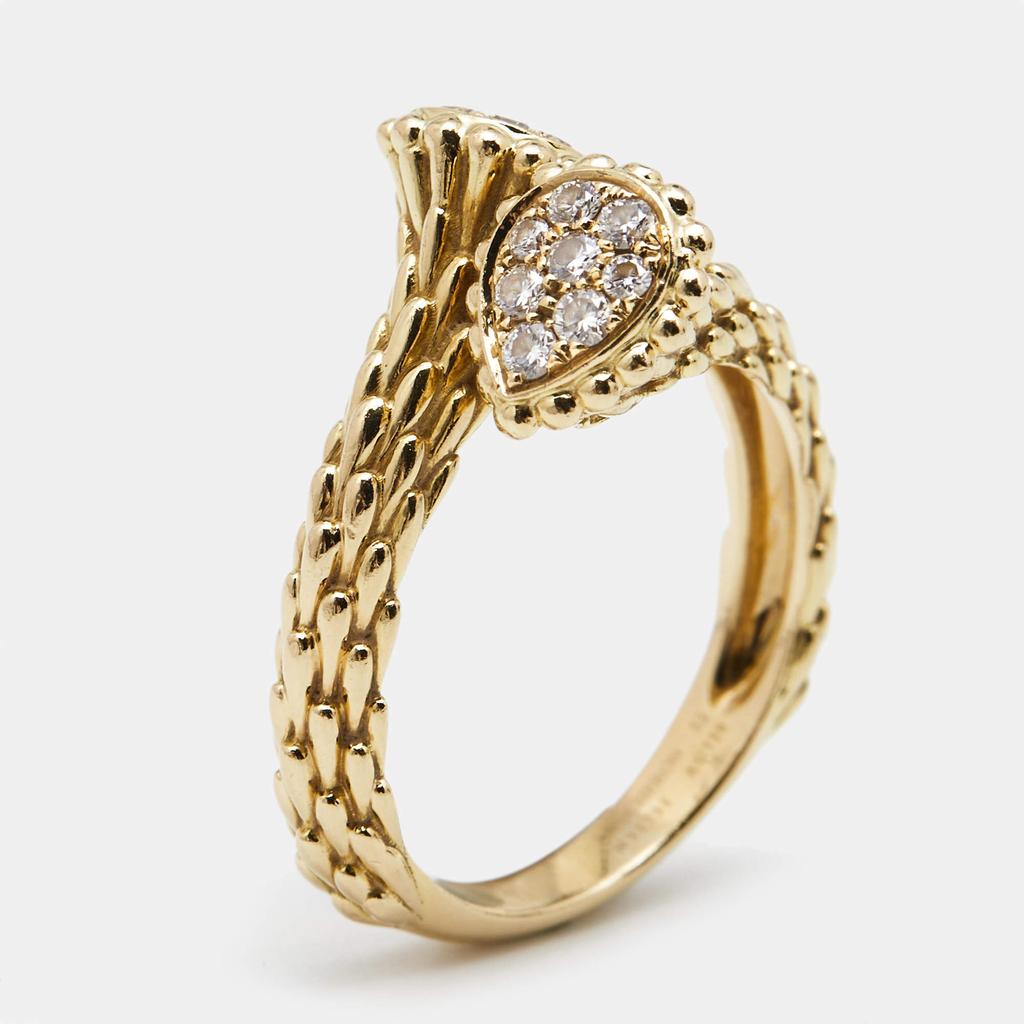 Boucheron Boucheron Serpent Boheme Toi et Moi XS Motif Diamond 18k Yellow Gold Ring Size 53