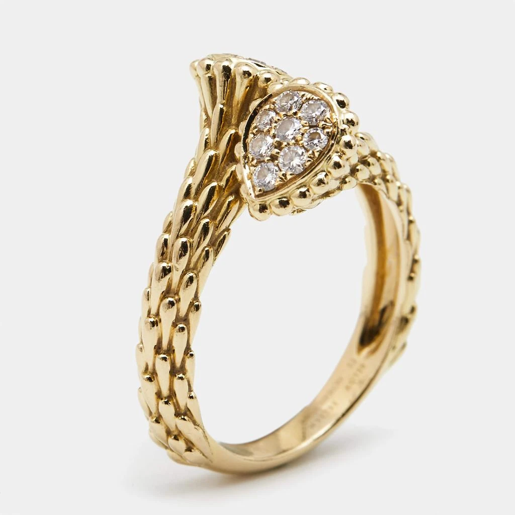 Boucheron Boucheron Serpent Boheme Toi et Moi XS Motif Diamond 18k Yellow Gold Ring Size 53 1