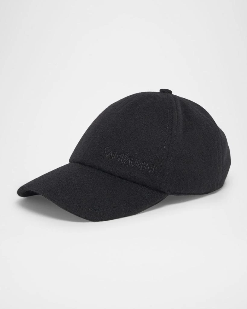 Yves Saint Laurent Vintage Cashmere Logo-Print Baseball Cap 1