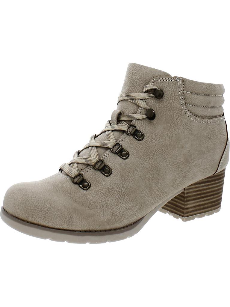 B.O.C. Alder Womens Faux Leather Block Heel Hiking Boots