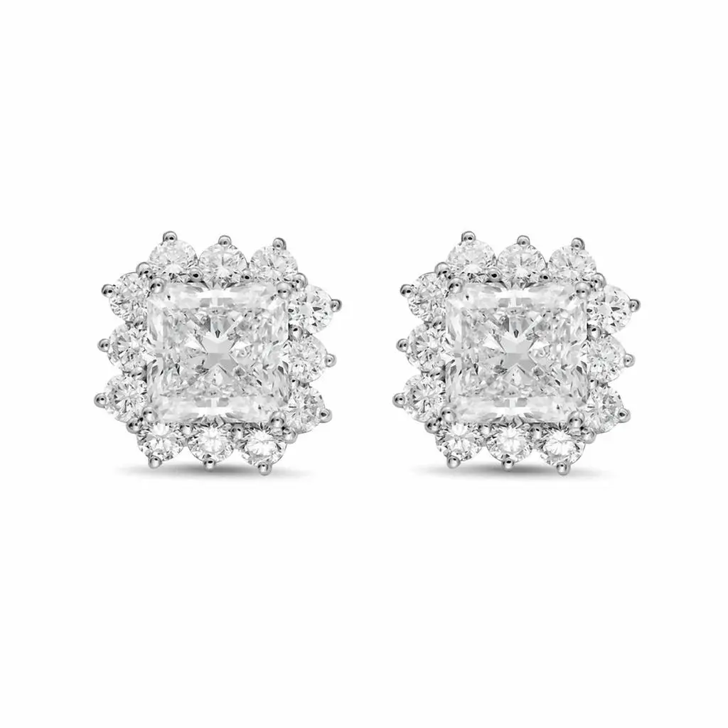 Diana M Jewels Diana M Jewels - Women's Radiant Lab-Grown Diamond Stud Earrings (5.00 Ct TCW) - Statement