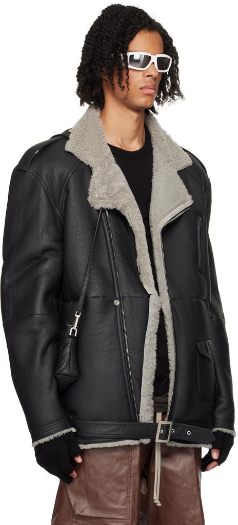 Shop Black Porterville Jumbo Luke Stooges Shearling Jacket on Sale
