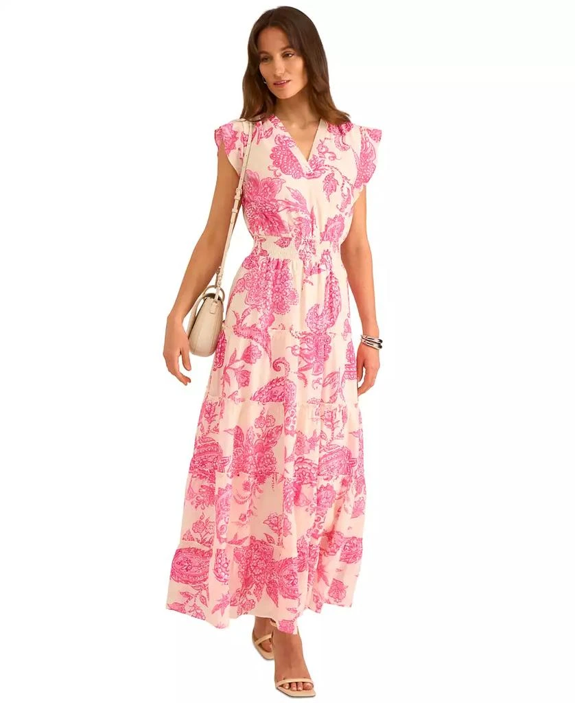 Vince Camuto Women's Floral-Print Smocked-Waist Maxi Dress 1