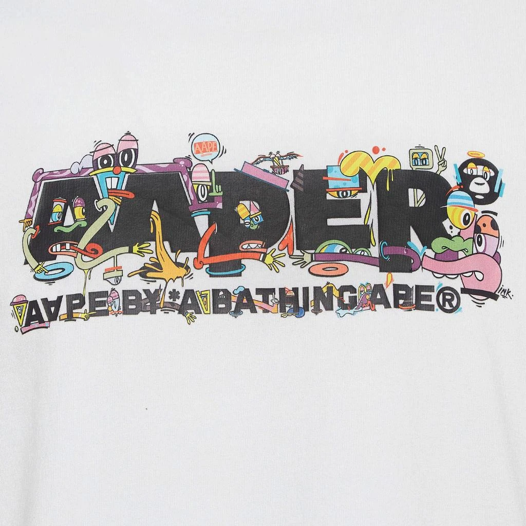 A Bathing Ape A Bathing Ape White Printed Knit Crew Neck T-shirt M 3
