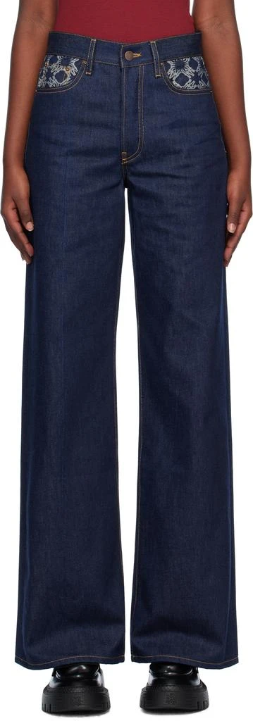 AMIRI Blue 'MA' Quad High Rise Wide Jeans 1