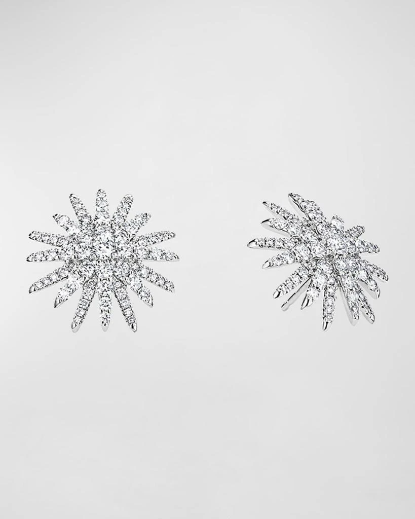 David Yurman Starburst 18k White Gold Diamond Pave Stud Earrings 1