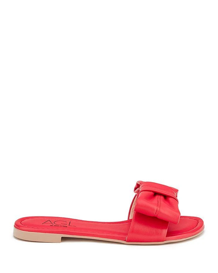 AGL Women's Summer Ribbon Bow Detail Slide Sandals 2