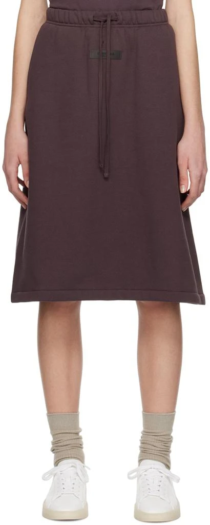 Essentials Purple Drawstring Midi Skirt 1