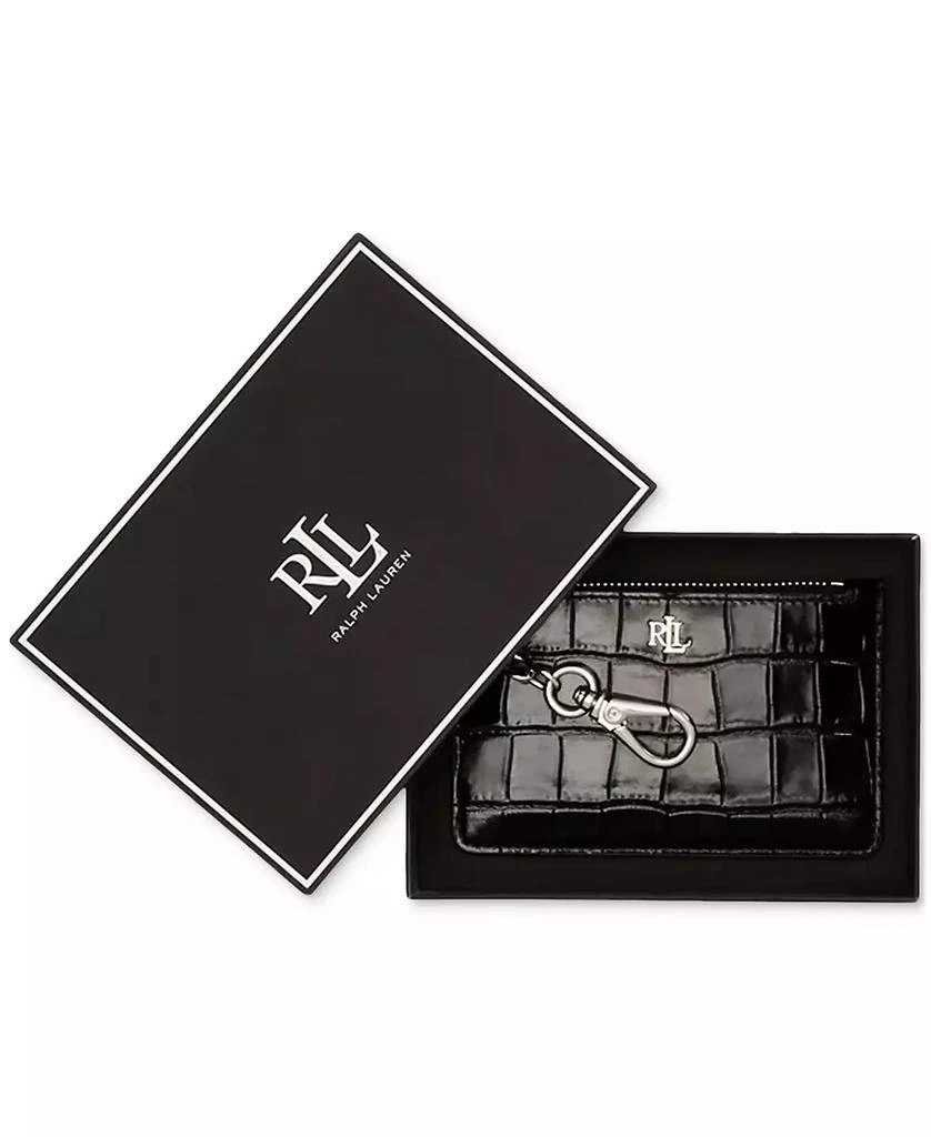 Ralph Lauren Croc-Embossed Leather Zip Card Case 1