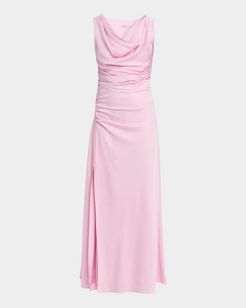 SIMKHAI Melaney Sleeveless Cowl-Neck Satin Maxi Dress