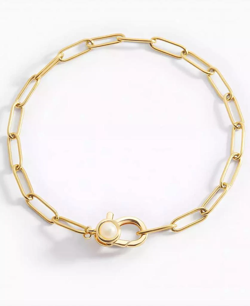 Mint 
Lily Paperclip Bracelet with Pearl Accent