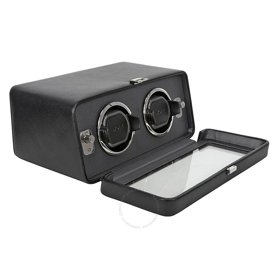 Wolf Windsor Module 2.5 Black Leather Double Watch Winder 4526029 3