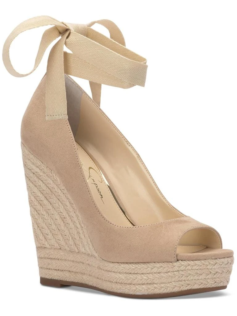 Jessica Simpson Womens Faux Suede Open Toe Pumps 1