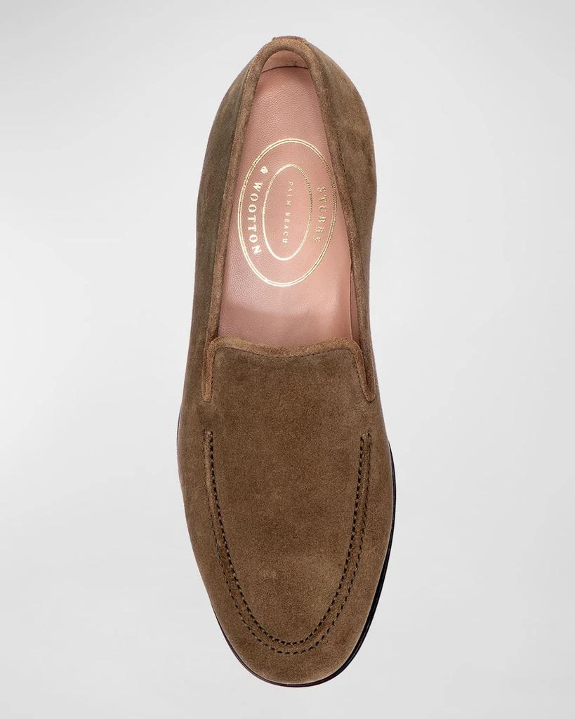 Stubbs and Wootton Men's Venetian Apron-Toe Suede Loafers 3