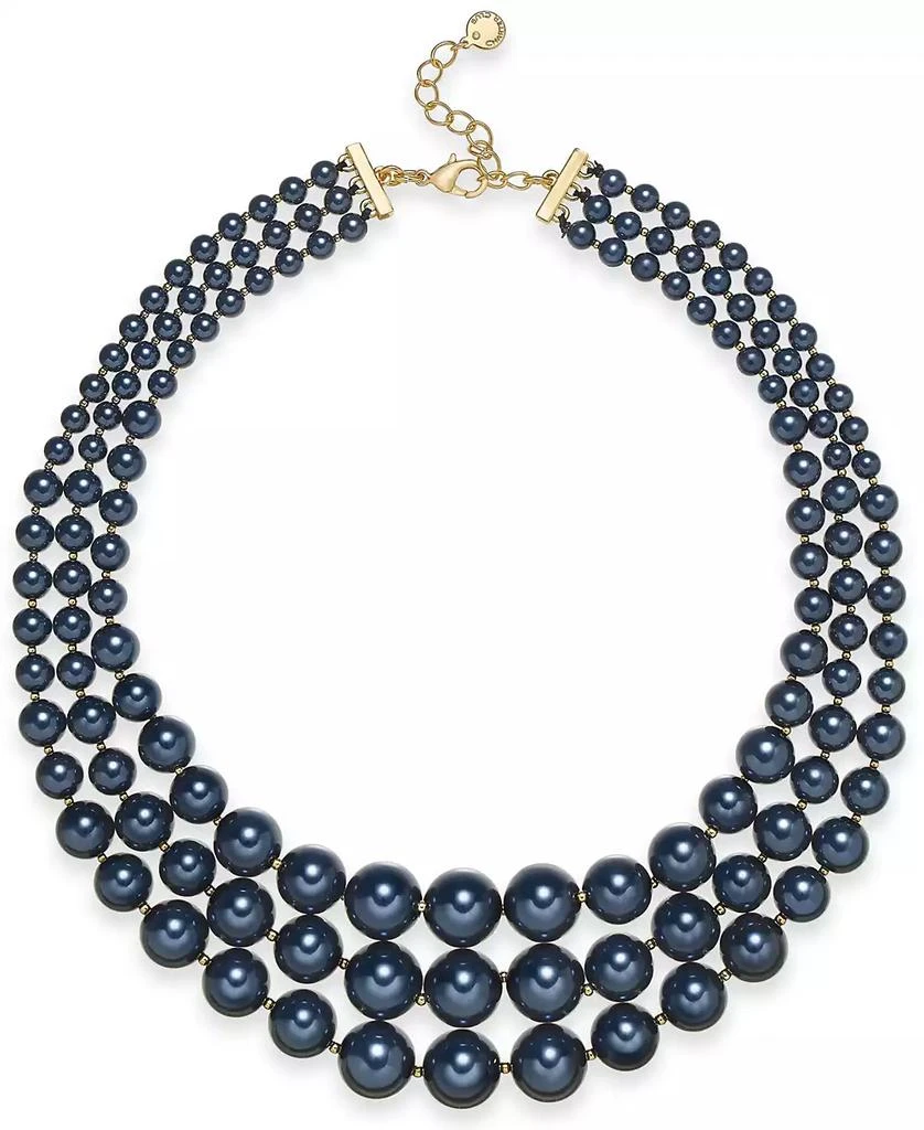 Charter Club Imitation Pearl Three-Row Collar Necklace, Created for Macy's 1