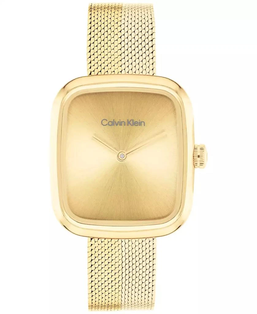Calvin Klein Women's Adore Gold Tone Stainless Steel Mesh Bracelet Watch 1