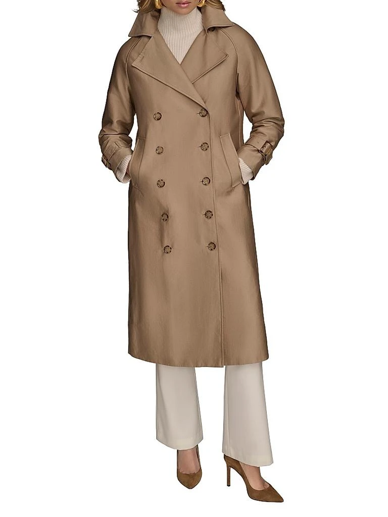 Donna Karan Cotton-Blend Double-Breasted Trench Coat