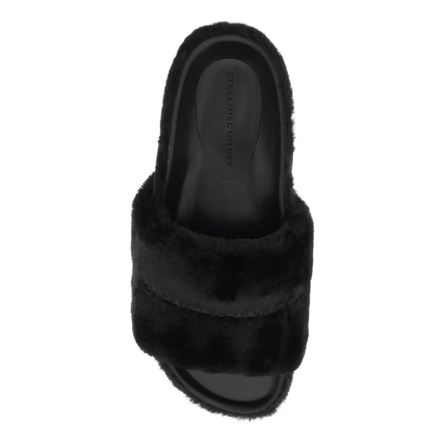 Stella McCartney Black Faux-Fur Slide Sandals 3