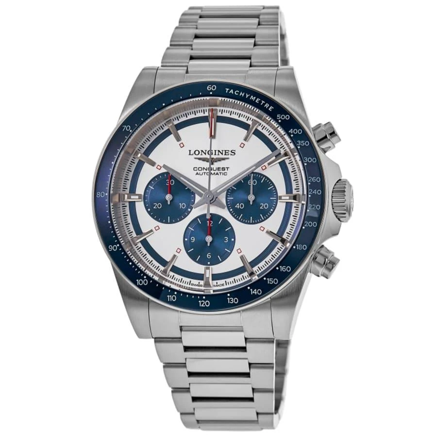 Longines Conquest Automatic Chronograph Silver Dial Steel Men's Watch L3.835.4.98.6 1