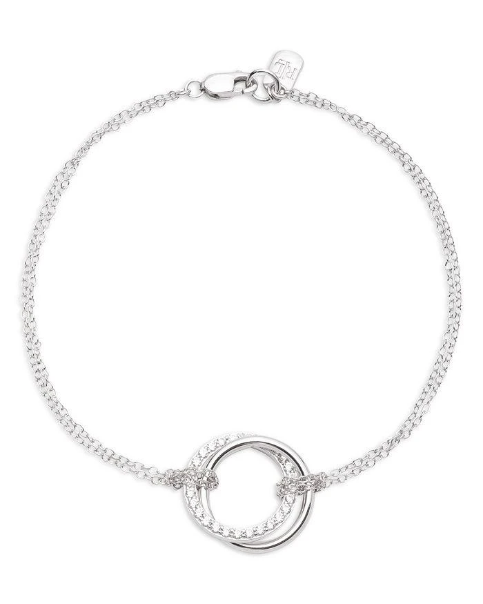 Ralph Lauren Pavé Circle Double Chain Link Bracelet in Sterling Silver