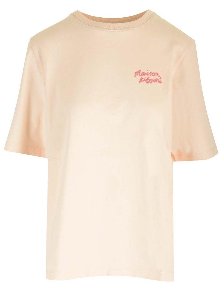 Maison Kitsuné Maison Kitsuné Logo Embroidered Crewneck T-Shirt