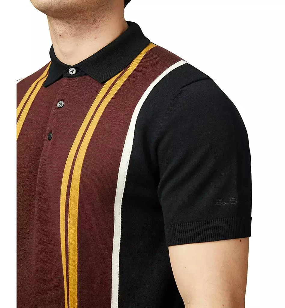Ben Sherman Men's Regular-Fit Sweater-Knit Stripe Polo Shirt 5