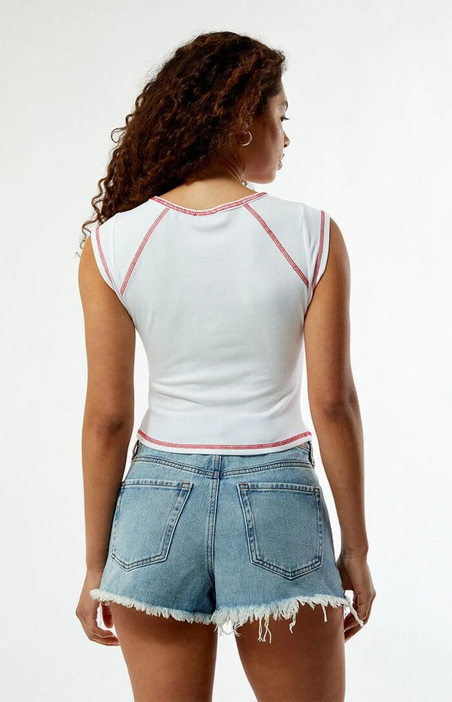 True Religion Contrast Stitch Ribbed Notched T-Shirt 3