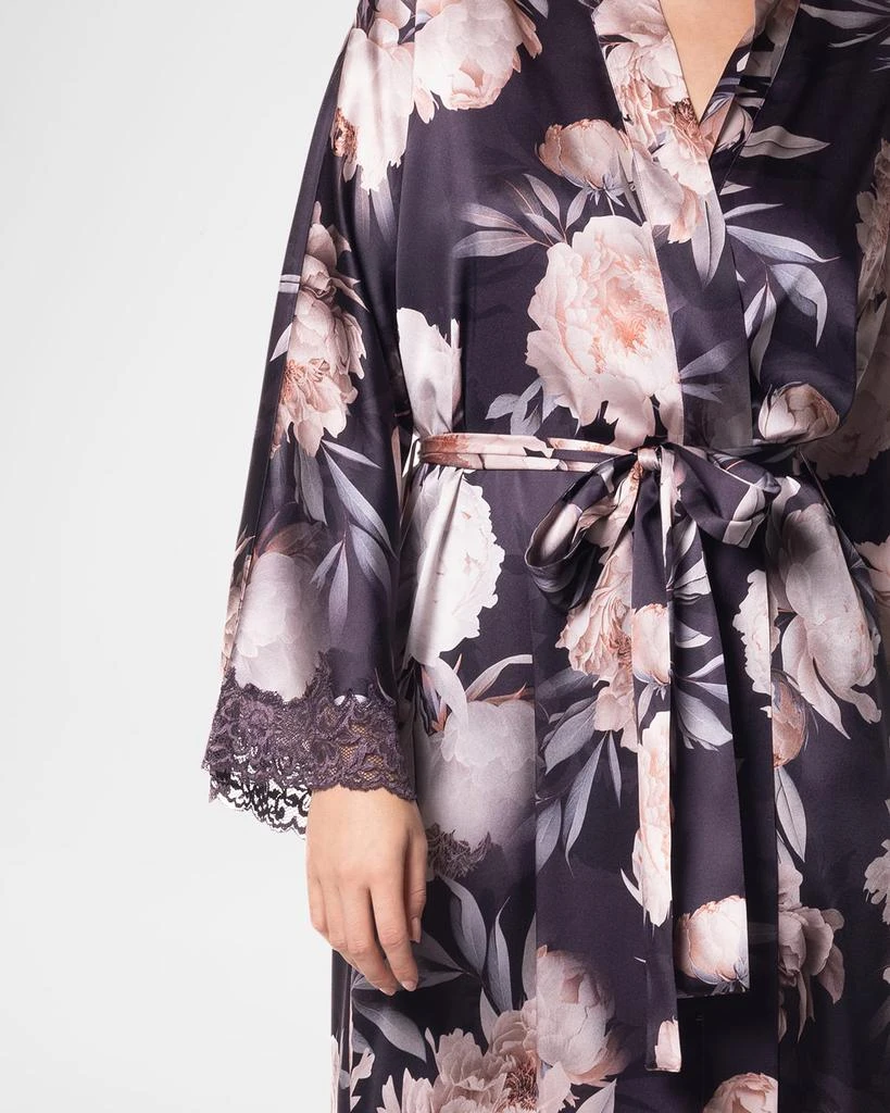 Christine Lingerie After Dark Floral-Print Charmeuse Robe 5