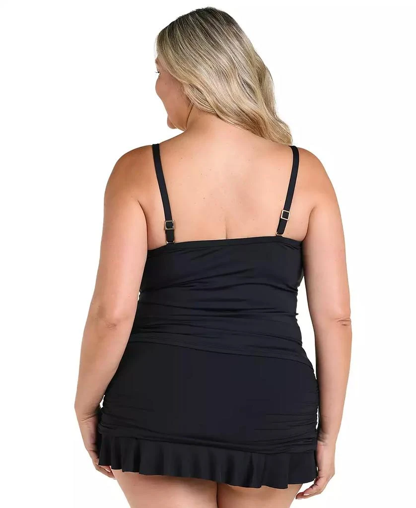 La Blanca Plus Size Island Goddess Ruffle Bandeau Tankini Swim Top 4