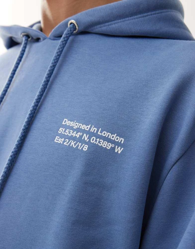 COLLUSION COLLUSION co-ordinates print hoodie in blue 3