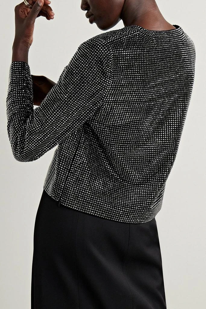 ROLAND MOURET Crystal-embellished crepe top 3