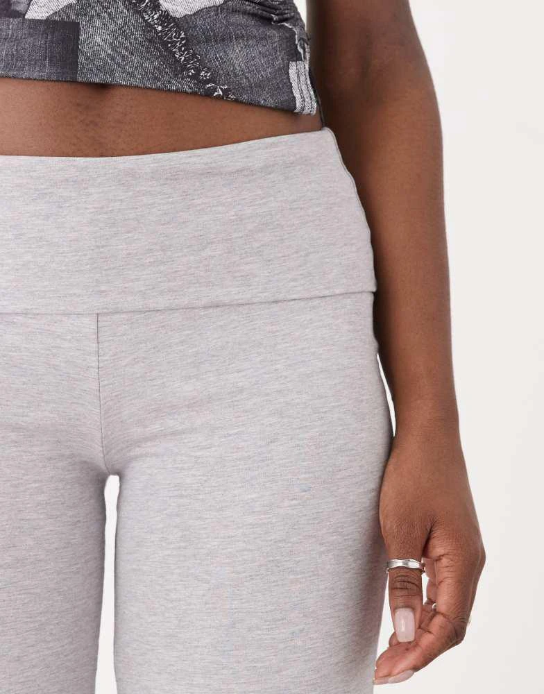 Edikted Edikted wide leg fitted fold over trousers in grey 4