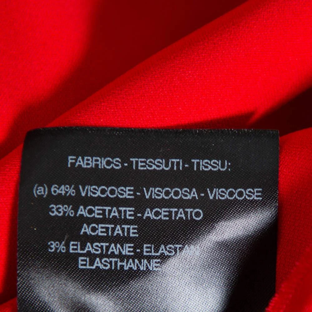 Alessandra Rich Alessandra Rich Red Crepe Embellished Button Belted Gown M 8