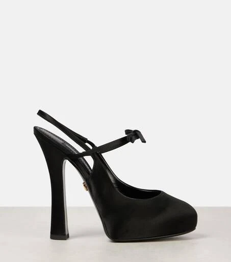 Dolce 
Gabbana Vally satin slingback platform pumps 4