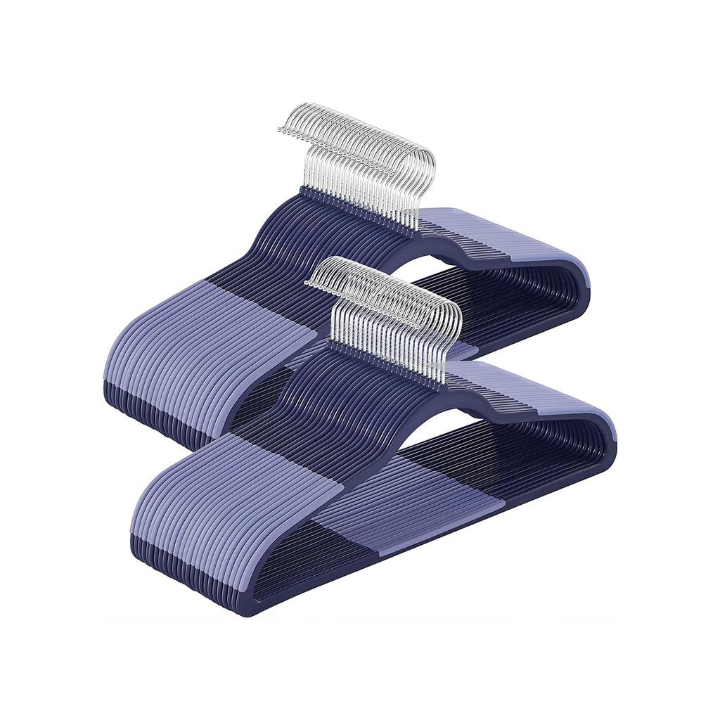 BreeBe Set of 50 Clothes Hangers Dark Blue Ash and Light Blue Ash