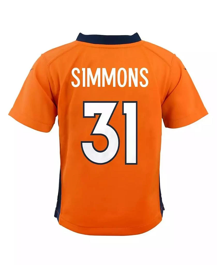 NIKE Toddler Boys and Girls Justin Simmons Orange Denver Broncos Game Jersey 2