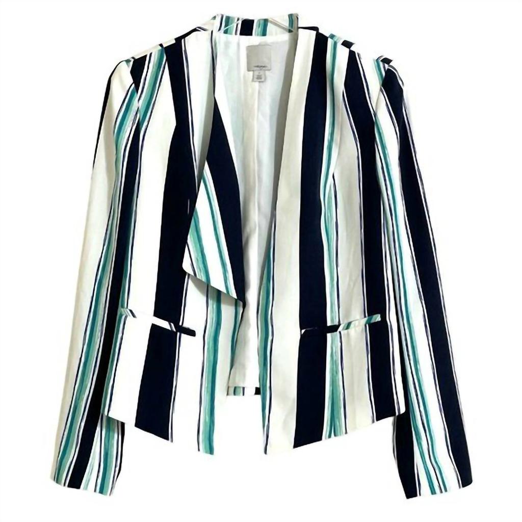 Halogen Halogen - Women's Striped Open Front Blazer