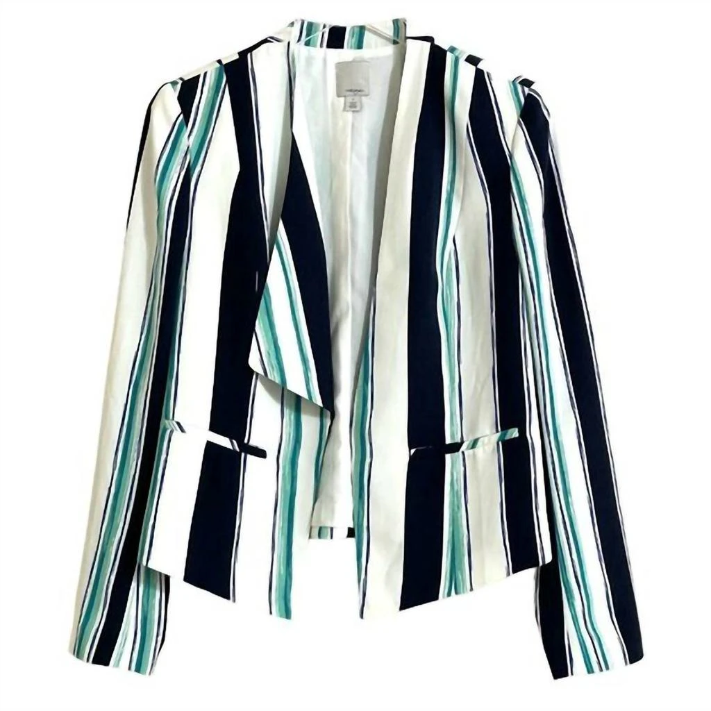 Halogen Halogen - Women's Striped Open Front Blazer 1
